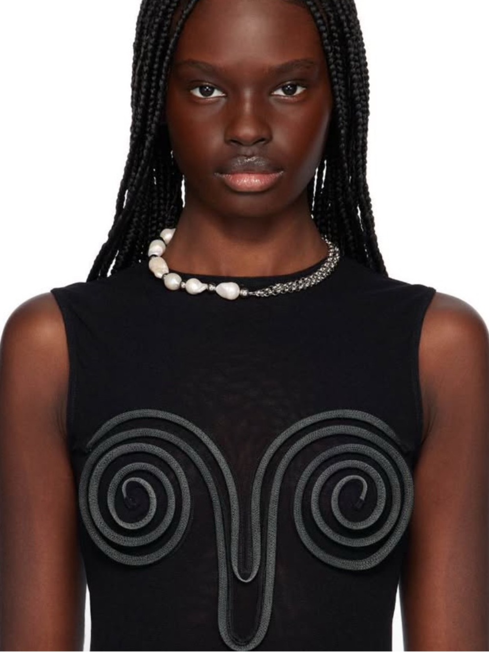 Justine Clenquet Freshwater Pearl and Double Link Necklace